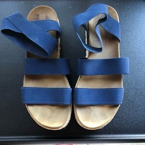 Source Unknown Deep Blue Strap Sandals